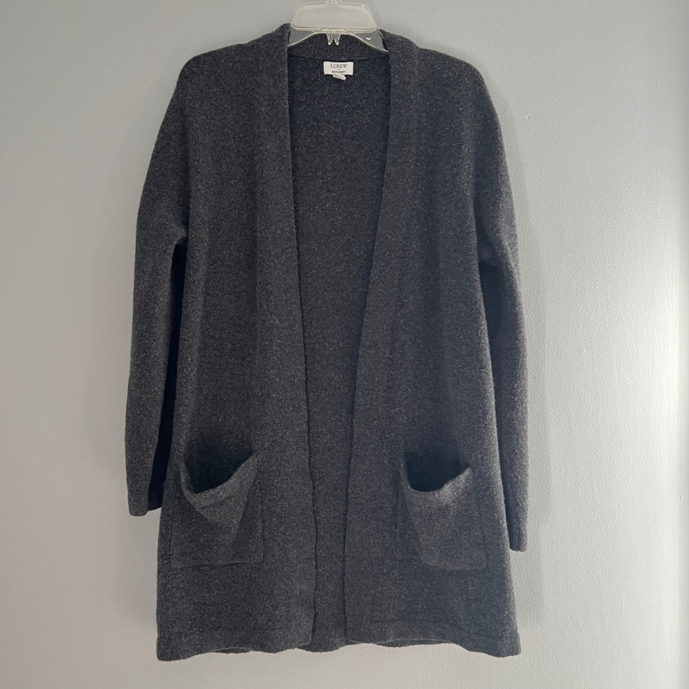 J Crew Extra Soft‎ Cardigan Sweater Charcoal Gray Women's Size M